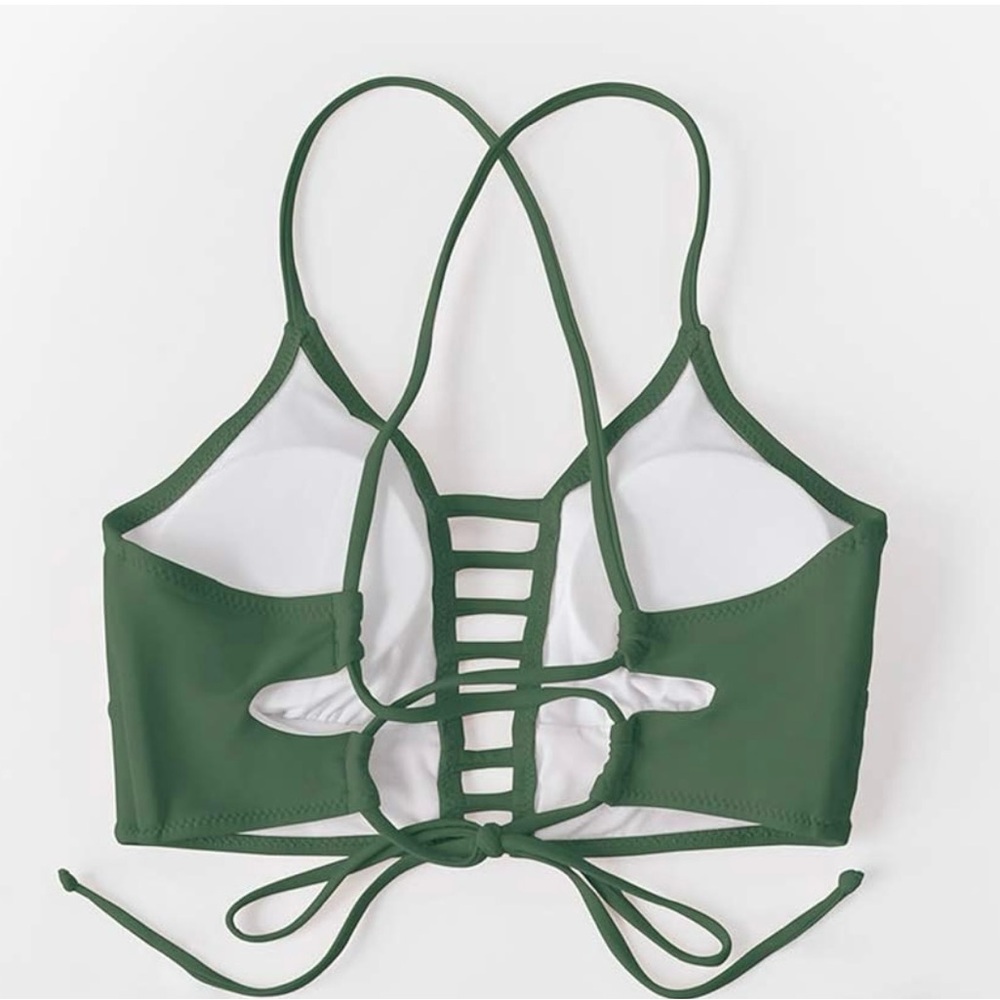 Cupshe Green Strappy Bikini Top